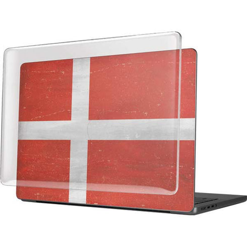 Denmark Flag Distressed MacBook Pro 14in (2021-24) Case plus Skin