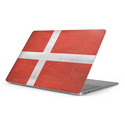 Denmark Flag Distressed Apple MacBook Pro 16-inch Skin