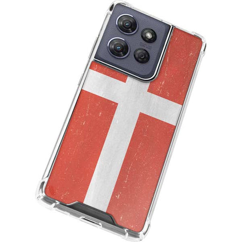 Denmark Flag Distressed Moto G 5G (2025) Clear Case
