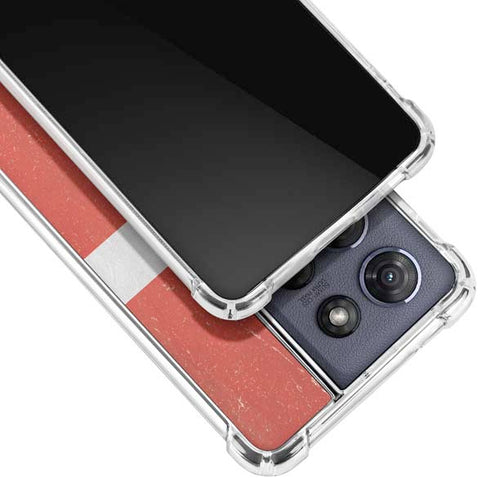 Denmark Flag Distressed Moto G 5G (2025) Clear Case
