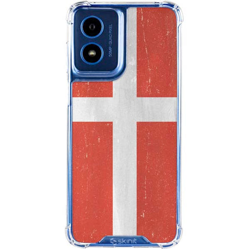 Denmark Flag Distressed Moto G Play 4G (2024) Clear Case