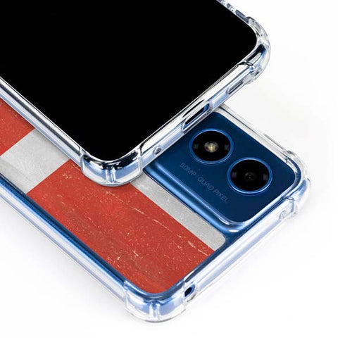 Denmark Flag Distressed Moto G Play 4G (2024) Clear Case