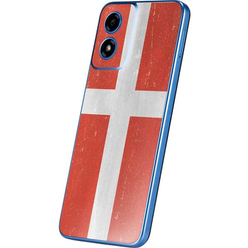 Denmark Flag Distressed Moto G Play 4G (2024) Skin