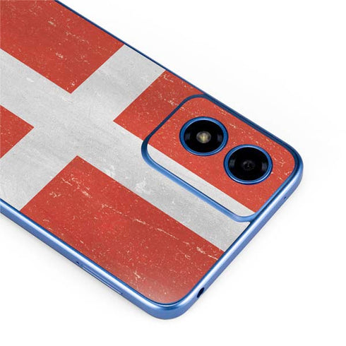 Denmark Flag Distressed Moto G Play 4G (2024) Skin