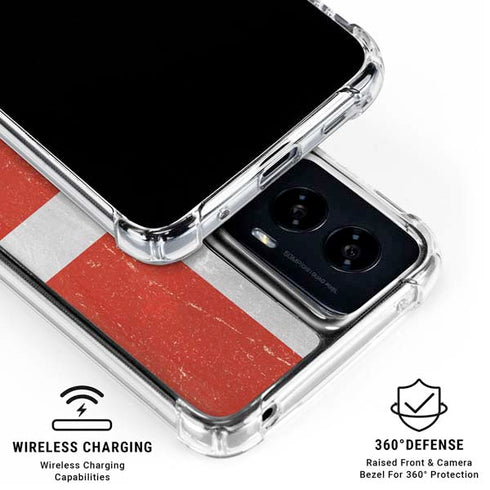 Denmark Flag Distressed Moto G Power 5G (2024) Clear Case