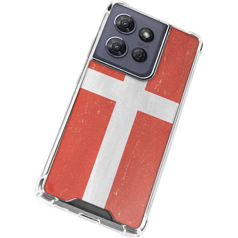 Denmark Flag Distressed Moto G Power 5G (2025) Clear Case