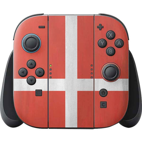 Denmark Flag Distressed Nintendo Skins