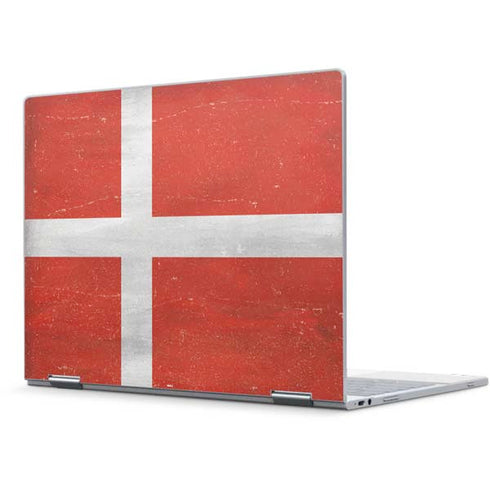 Denmark Flag Distressed Pixelbook Skin