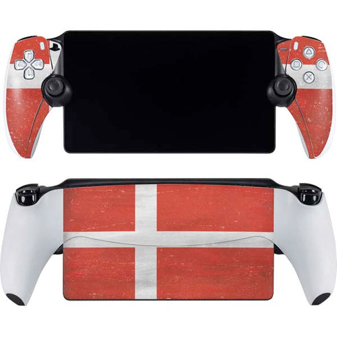 Denmark Flag Distressed PlayStation PS5 Skins