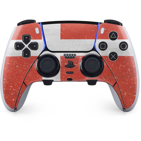 Denmark Flag Distressed PlayStation PS5 Skins