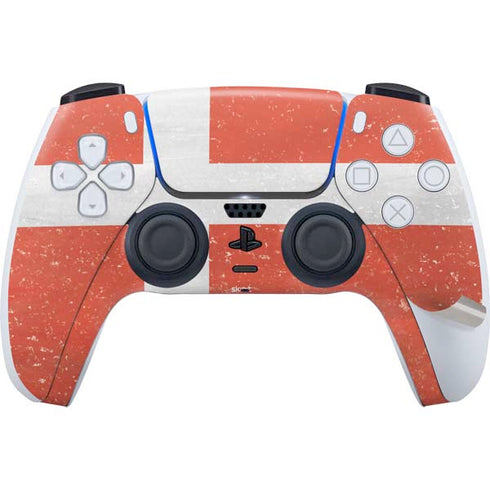 Denmark Flag Distressed PS5 Pro Disk Bundle Skin