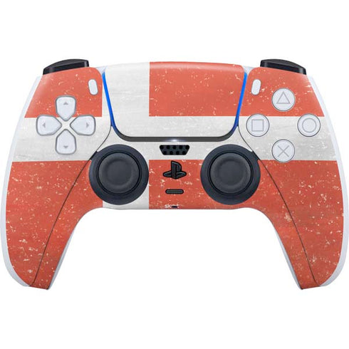 Denmark Flag Distressed PlayStation PS5 Skins