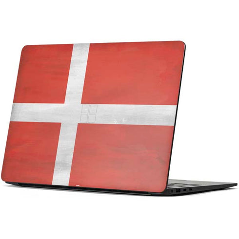 Denmark Flag Distressed Surface Laptop 7 15in Skin