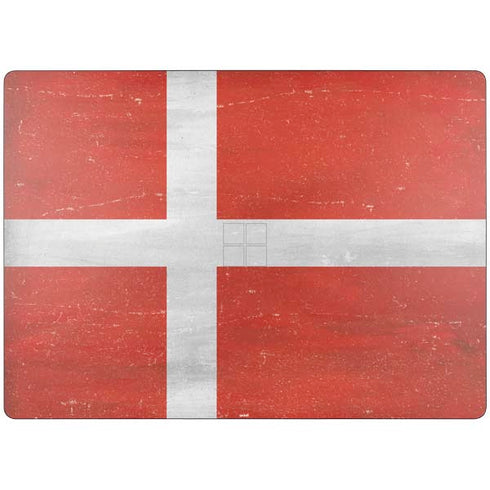 Denmark Flag Distressed Surface Laptop 7 15in Skin