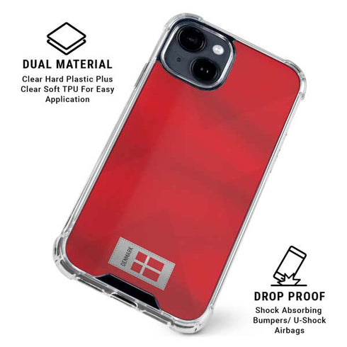 Denmark Soccer Flag iPhone 15 Clear Case