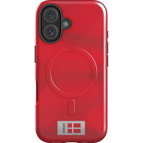 Denmark Soccer Flag iPhone 16 Plus Magsafe Impact Case