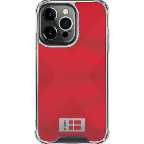 Denmark Soccer Flag iPhone 16 Pro Max Clear Case