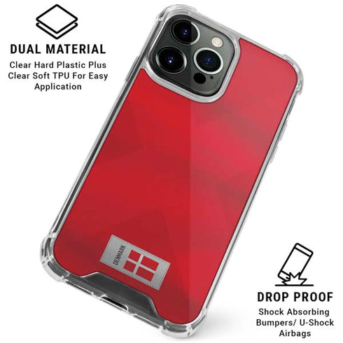 Denmark Soccer Flag iPhone 16 Pro Max Clear Case