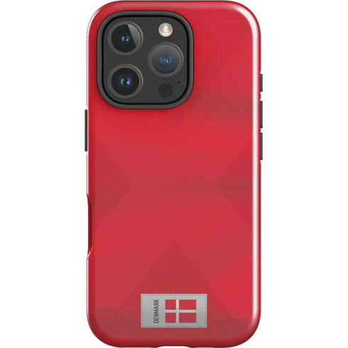 Denmark Soccer Flag iPhone 16 Pro Max Impact Case