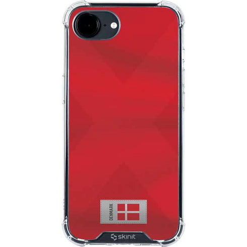 Denmark Soccer Flag iPhone 16e Clear Case