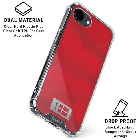 Denmark Soccer Flag iPhone 16e Clear Case