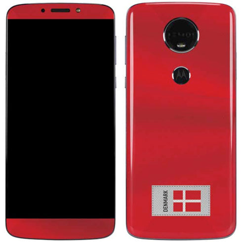 Denmark Soccer Flag Moto E5 Plus Skin