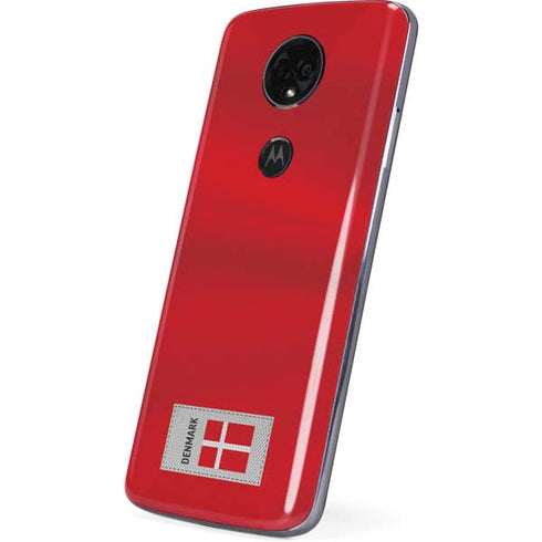 Denmark Soccer Flag Moto E5 Plus Skin