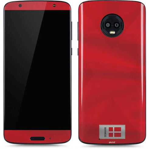 Denmark Soccer Flag Moto G6 Skin