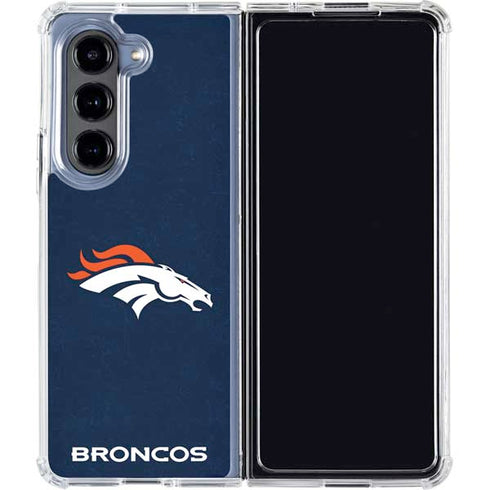 NFL Denver Broncos - Distressed Galaxy Z Fold5 5G Clear Case