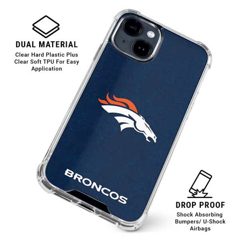 NFL Denver Broncos - Distressed iPhone 15 Clear Case