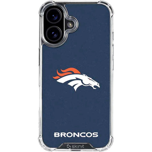 NFL Denver Broncos - Distressed iPhone 16 Plus Clear Case