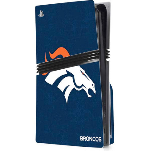 NFL Denver Broncos - Distressed PS5 Pro Disk Console Skin
