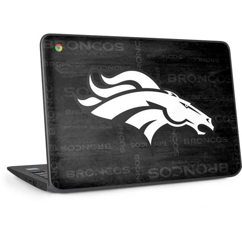 NFL Denver Broncos Black & White HP Chromebook Skin