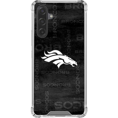 NFL Denver Broncos Black & White Galaxy A17 Clear Case