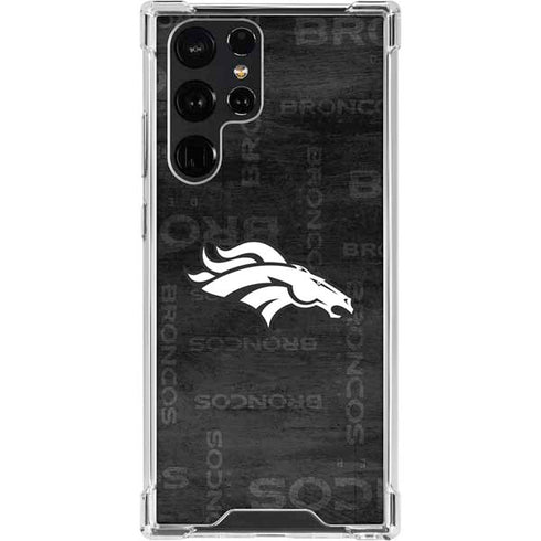NFL Denver Broncos Black & White Galaxy S23 Ultra Clear Case