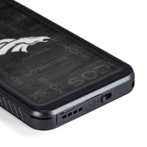 NFL Denver Broncos Black & White Galaxy S24 Plus Waterproof Case