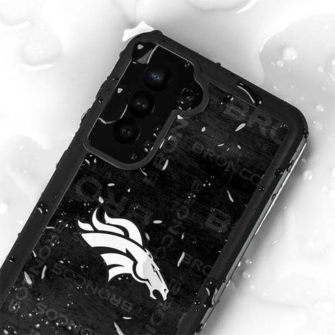 NFL Denver Broncos Black & White Galaxy S24 Plus Waterproof Case