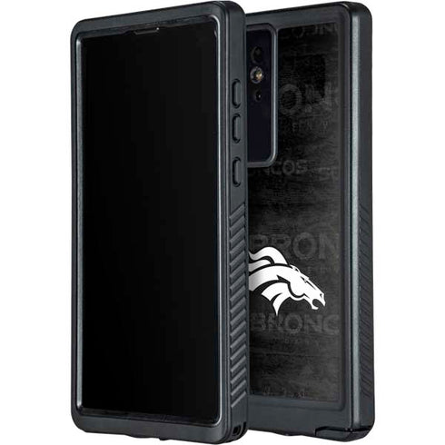 NFL Denver Broncos Black & White Galaxy S24 Ultra Waterproof Case