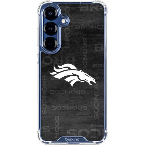 NFL Denver Broncos Black & White Galaxy S25 Clear Case