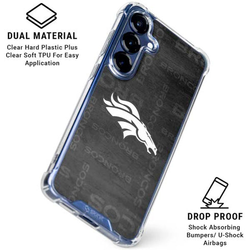 NFL Denver Broncos Black & White Galaxy S25 Clear Case