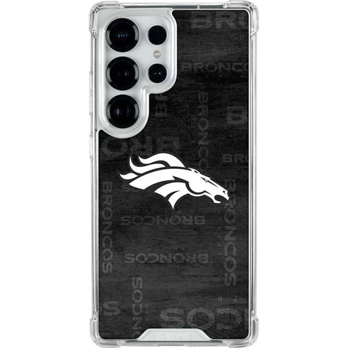 NFL Denver Broncos Black & White Galaxy S25 Ultra Clear Case