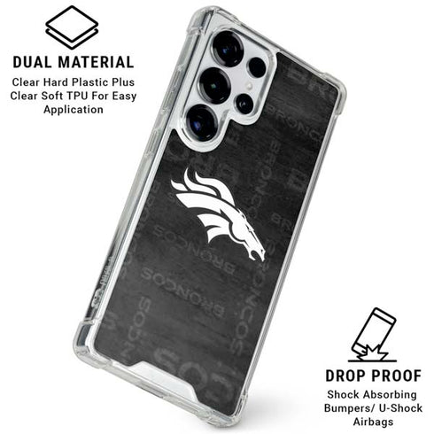 NFL Denver Broncos Black & White Galaxy S26 Ultra Clear Case