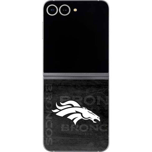 NFL Denver Broncos Black & White Galaxy Z Flip6 Skin