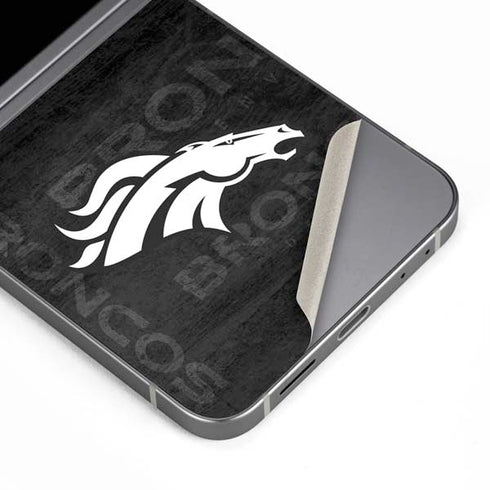 NFL Denver Broncos Black & White Galaxy Z Flip6 Skin