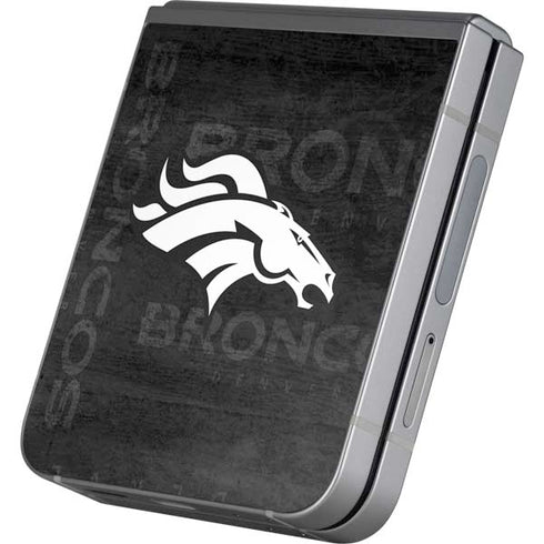 NFL Denver Broncos Black & White Galaxy Z Flip6 Skin