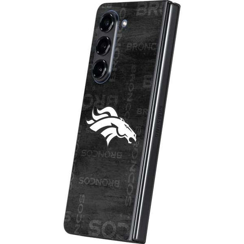 NFL Denver Broncos Black & White Galaxy Z Fold5 5G Skin