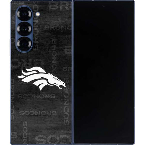 NFL Denver Broncos Black & White Galaxy Z Fold6 Skin