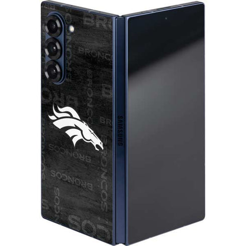 NFL Denver Broncos Black & White Galaxy Z Fold6 Skin