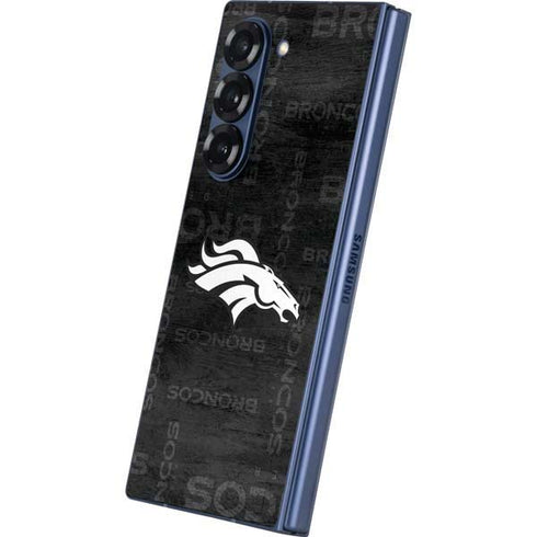 NFL Denver Broncos Black & White Galaxy Z Fold6 Skin