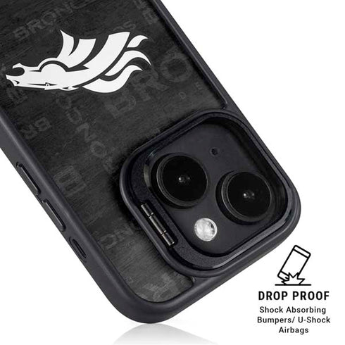 NFL Denver Broncos Black & White iPhone 14 Kickstand Case